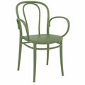 Fine-Line Victor Resin Outdoor Arm Chair, Olive Green - Extra Large FI3437481
